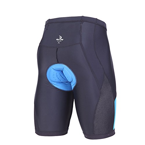 beroy Mens 4D Padded Cycling Shorts with Pocket and Reflective Stripes Breathable Bike Bicycle Shorts(Blue,XL) - Thumbnail 4