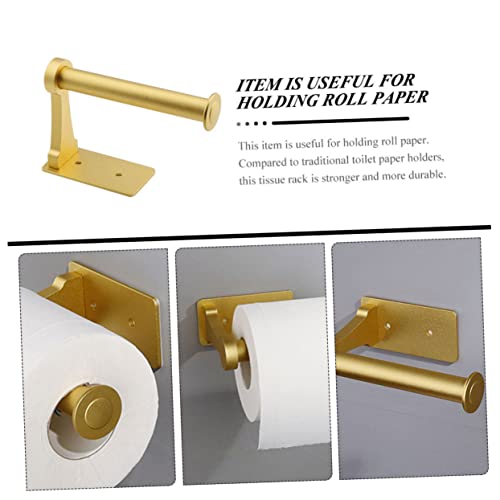 Golden Space - Soporte de papel higiénico de aluminio montado en la pared con dispensador de toallas de papel, juego de 5 piezas para toallas de mano y suministro de papel higiénico