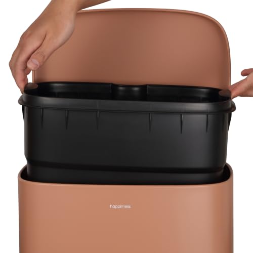 Image of happimess Curtis 8 Gal Step Trash Can Soft Close 25 inch, Clay Rose