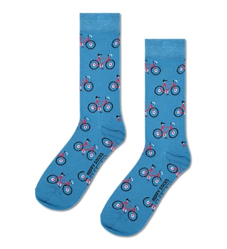Happy Socks Basics Collection-Blue Crew Socks 5-Pack for Men and Women-Size Medium/Large2