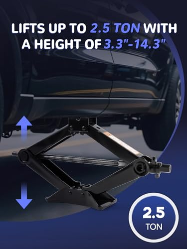 Image of Spare Tire Jack Kit Compatible with 2004-2018 F150, Scissor Jack 2.5 Ton Heavy Duty Lifting Jack & Spare Tire Lug Wrench Tool Kit Replacement Tire Repair Tool