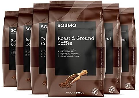 Amazon Brand - Solimo House Blend Ground Coffee, 1.36 kg (6 Packs x 227g) - Rainforest Alliance Certified
