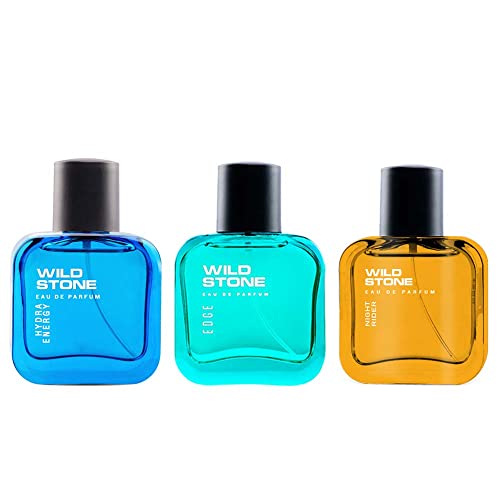 Image of Wild Stone Edge, Hydra Energy and Night Rider Long Lasting Eau de Parfum for Men, Pack of 3 (30ml each)