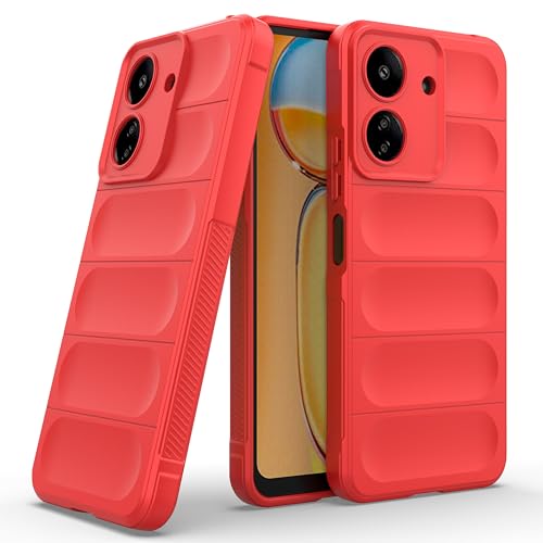 Image of amazon basics Back Case Cover for Mi Redmi 13C 4G | Compatible for Mi Redmi 13C 4G Back Case Cover | Liquid Silicon Magic Case for Mi Redmi 13C 4G with Camera Protection | Red