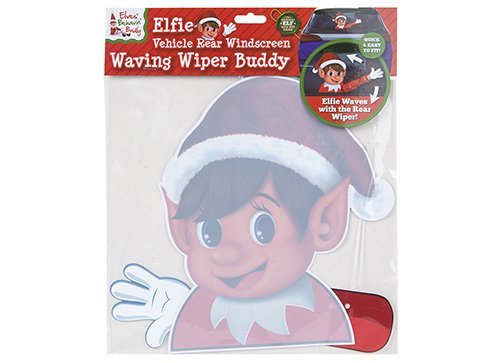 eBuyGB Elves Behaving Badly Elfie Vehicle Rear Windscreen Waving Wiper Buddy-Naughty Elf-Car Accessories, Red