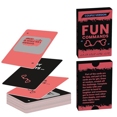 Generisch 2026 46 cartes interactives à gratter pour couples - Questions pour les couples, idéales pour une soirée romantique deux, pour renforcer la relation (noir, 9 cm)
