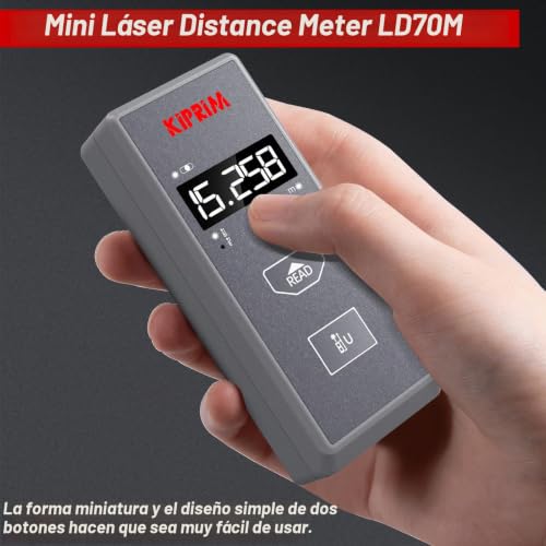 Miniatura 4 de Medidor Láser 70m, Kiprim Medidor De Distancia Láser Ip54 Herramienta De Medición Digital Portátil Telémetro