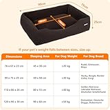 HMTOPE Hundebett, Hundesofa, Hundematte aus Cord, S/M/L, rutschfest, Abnehmbar und Waschbar, Weich und Atmungsaktiv, Braun, 90 x 75 x 25 cm