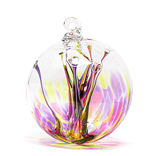 Luke Adams Handmade Glass Gazing Balls for Garden – Hand Blown Glass Gazing Ball for Yard Décor – Decorative Garden Globe (Bloom)
