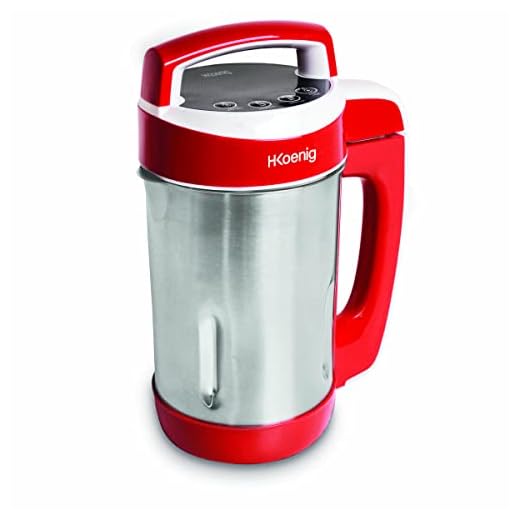 H.Koenig Soup Maker Chauffant MXC18, 1.1L 850W Inox, Blender Multifonctions Chauffant professionnel, Fonction mixage, 2 Programmes de cuisson Soupe/Compote et cuisson à l'eau, smoothies, milkshake