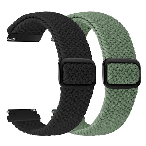 2 Pack 18mm Braided Bands Compatible with Garmin Venu 4 41mm, Venu 3S/Venu 2S, Vivoactive 4S, Quick Release Adjustable Band for Garmin Forerunner 255s/Forerunner 265s by Relting - Used condition - US$10.49