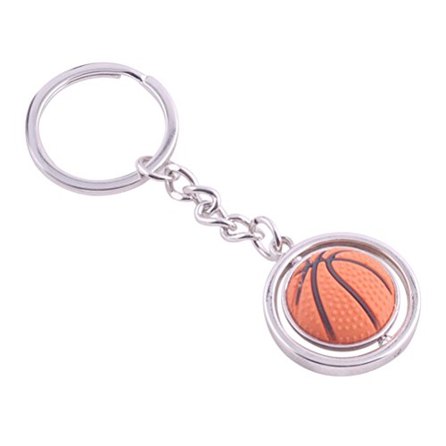 TOYMYTOY Baloncesto Metal Key Ring 3D Deportes Llavero Rotating Ball Key Chain Regalo de cumpleaños Cover