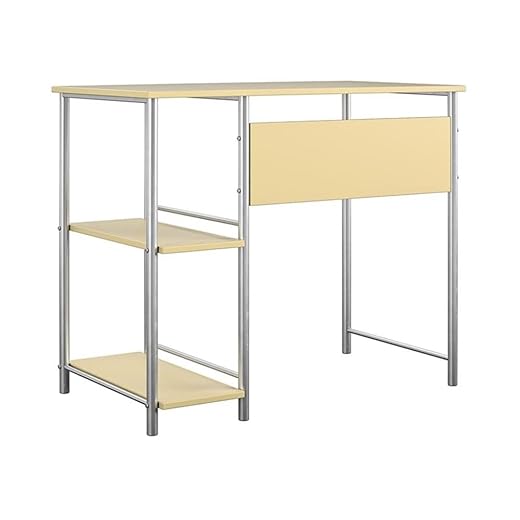 Ameriwood Home Mainstays Basic Metal Student Computer Desk in Yellow