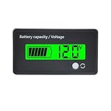 VOKTTA Indicatore Capacità della batteria Misuratore di tensione DC 12V 24V 36V 48V 60V 72...