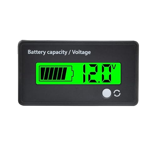 VOKTTA Miernik napięcia pojemności baterii z alarmem DC 12V 24V 36V 48V 60V 72V 84V Tester baterii LCD Próbka ołowiu kwasowego i wskaźnik baterii litowo-jonowej (zielony)