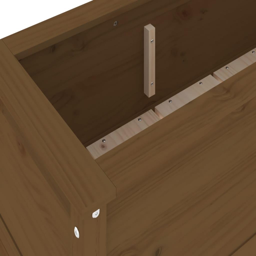 Arriate Elevado de Madera de Pino Maciza para Jardín, Huerto Urbano, Balcón o Patio con Amplio Espacio para Plantas, Verduras y Hierbas Aromáticas