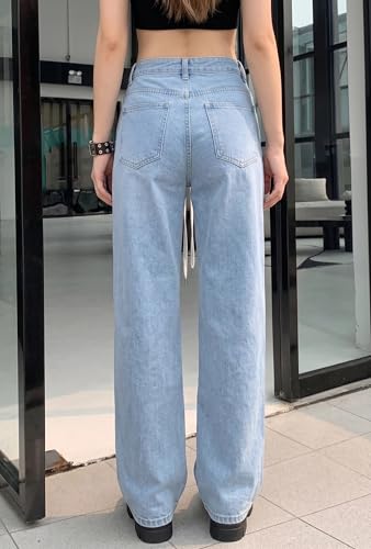 Image of KOTTY Women's Wide Leg Denim Jeans | Loose Fit High Rise Baggy Style Jeans for Women