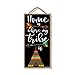 Home is Where My Tribe is - 5 x 10 inch Hanging Wall Art, Decorative Wood Sign Home Decor