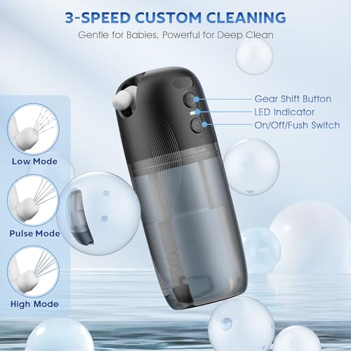 Ahalfcit Portable Bidet for Travel - Handheld Bidet High Pressure Electric Sprayer,3 Pressure Settings,USB-C Rechargeable,Travel Bidet for Men Women Personal Hygiene/Postpartum Care(230ML, Black) by Ahalfcit - Used condition - Image 2
