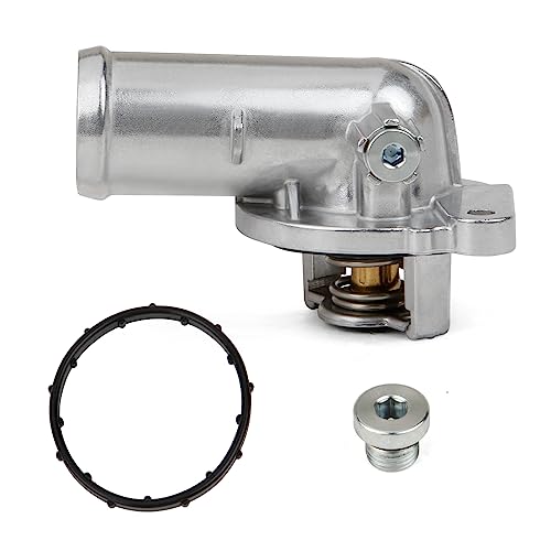 MITZONE Upgrade Aluminum Thermostat Housing Assembly Compatible with 2011-2021 Jeep Dodge RAM Chrysler 3.6L 3.2L V6 Vehicles - 200 Town & Country Avenger Grand Caravan Cherokee