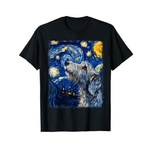 Irish Wolfhound Dog Starry Night Painting T-Shirt