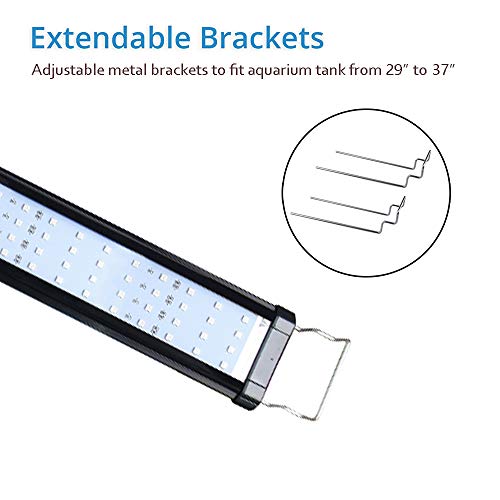 Bonlux Rgb Led Aquarium Light - 29"-37" Color Changing Led Fish Tank Hood Light With Extendable Brackets, Dimmable Rgb Led Light For Freshwater Saltwater Marine Full Spectrum Light #TOP5
