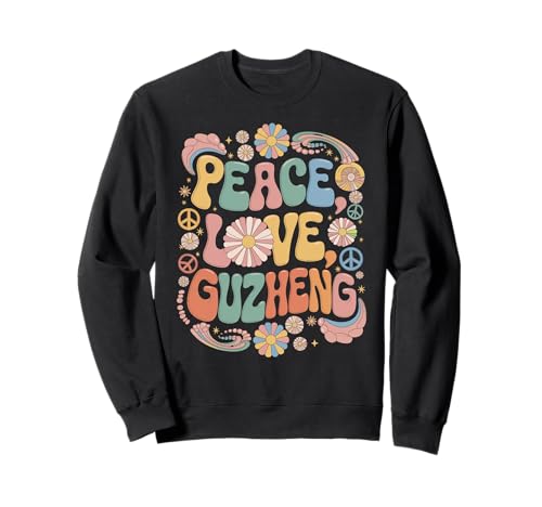 Guzheng Guzheng Joueur Rétro Style Hippie Années 60 70 Sweatshirt