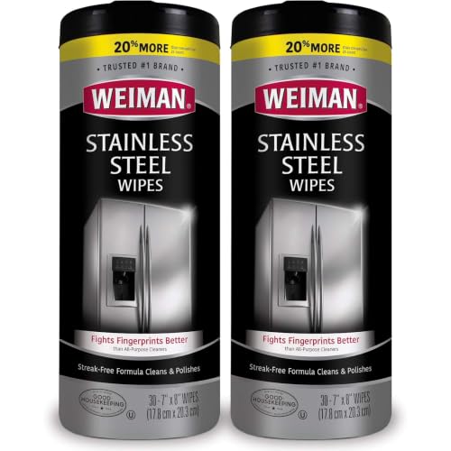 Weiman Toallitas Limpiadoras para Acero Inoxidable, Pack de 2