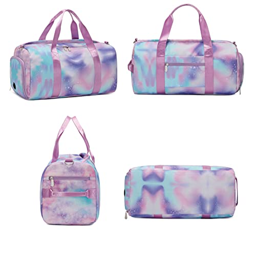 JiaYou Teens Women Travel Bag Girls Gym Duffle Bag Sports Ballet Bag with Shoe Compartment(Leopard Print,23 Liters)3