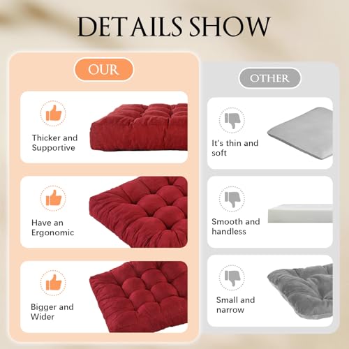 LYLNBYWK Almofadas de piso de meditação, almofada de chão espessa para adultos, almofadas quadradas