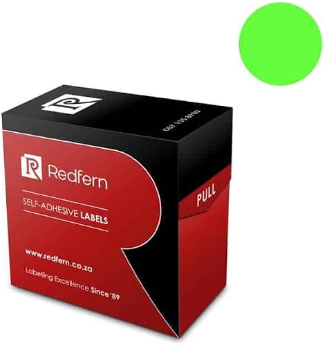 Redfern C13 Round Colour Code Label Rolls, Flu Green