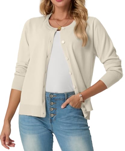 GRECERELLE Cardigan Sweater for Women Lightweight 2026 Fall Outfits,Oatmeal
