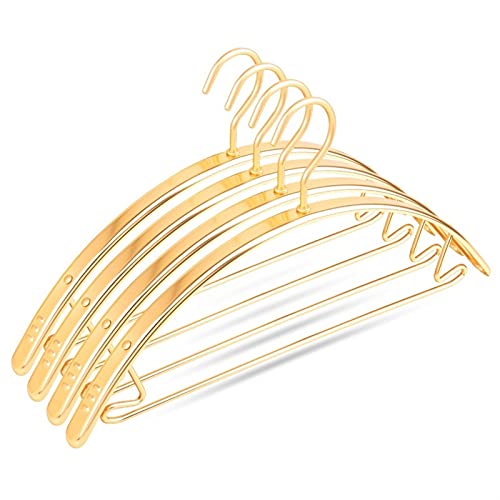 5 stycken breddad halvcirkulär spårlös design klädhängare i metall for att hänga tung for män Kostymklänning for män Sling Torra och våta klädstöd /472(Gold)