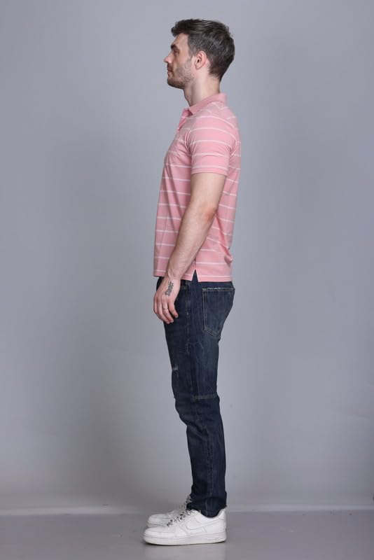 Image of SANE ORIGINALS Half Sleeve Polo T-Shirt for Men with Pocket || Stripe Collar and Pocket T-Shirt for Men Half Sleeves