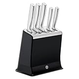 Tefal EverSharp Pro 5-teiliges Messer-Set mit selbstschärfendem Messerblock, patentierte Schärftechnologie, deutscher rostfreier Edelstahl, Schwarz, K2976S04