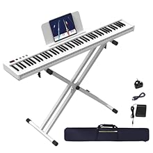 🎹 AUTHENTIC PIANO EXPERIENCE - Our full 88-key semi-weighted keyboard delivers touch-sensitive responsiveness, mirroring acoustic piano dynamics. Play passionately with louder tones or softly for delicate melodies - perfect for developing proper tech...