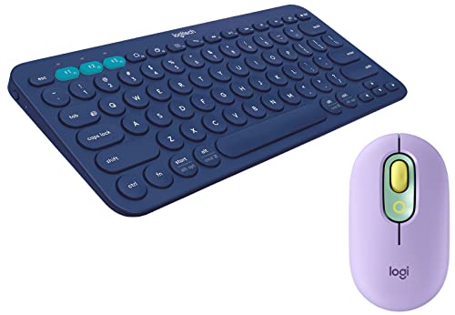 Image of Logitech K380 Wireless Multi-Device Keyboard for Windows, Apple iOS & POP Mouse, Wireless Mouse with Customisable Emojis, SilentTouch Technology, Precision /Speed Scroll, Compact Design