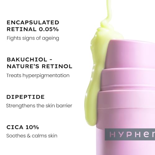 Image of Hyphen 0.05% Retinal Reset Serum | 30% More Effective than Retinol Serum | Anti Ageing Reduces Fine Lines & Wrinkles Night Face Serum For Beginners | Serum for Women | Boosts Collagen & Brightens Skin- 30 ml