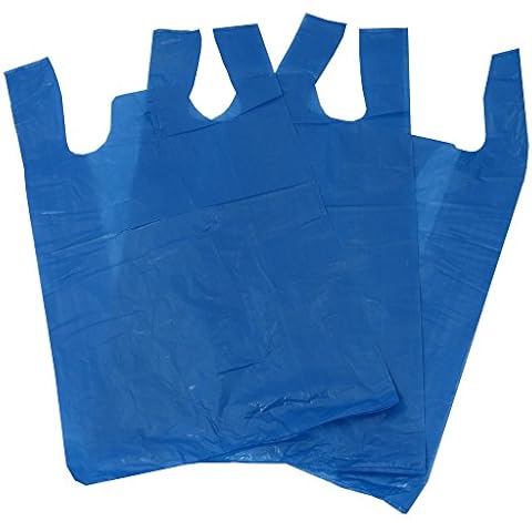 UKPS Blue Polythene Vest Style Carrier Bags Cover