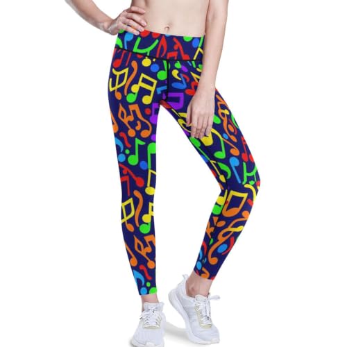 Leggings de yoga para mujer pantalones deportivos retro de arcoíris ajustados XS-XXL