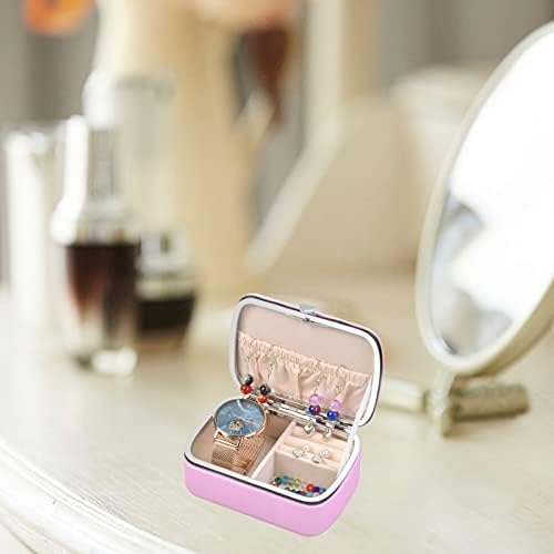 Mini Jewellery Box Organizer, Travel PU Leather Jewelry Storage Case Portable Jewellery Storage Organiser Box for Rings Earrings Necklace Bracelets Jewelry Gift