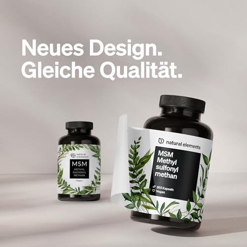 MSM Pulver von Natural Elements, 365 vegane Kapseln