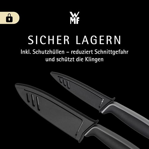 Foto von WMF Touch Messerset 2-teilig, Küchenmesser mit Schutzhülle, Messer Set Spezialklingenstahl antihaftbeschichtet, scharf, Kochmesser, Gemüsemesser, schwarz