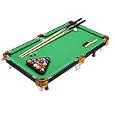 Klein und tragbar - Dieses tragbare Miniatur-Billardtisch-Set ist die ideale platzsparende Größe und eignet sich perfekt für Orte, an denen Sie keinen Platz für einen großen Billardtisch haben.