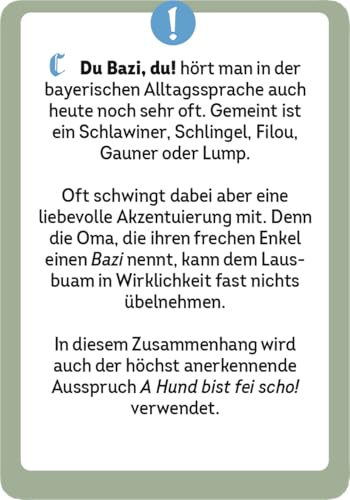 Griaß di! Das bayerische Dialekte-Quiz: 50 Mundart-Begriffe aus ganz Bayern | Kartenspiel (Verstehst du ...? Lustiges Dialekte Quiz-Kartenspiel)