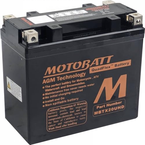 Motobatt Motorcycle Battery MBTX20U/HD 12V 21Ah Replaces 12N16-3A