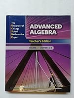 The University of Chicago School Mathematics Project Advanced Algebra Teacher's Edition Volume 1 Chapters 1-6 B00JS96Y8G Book Cover