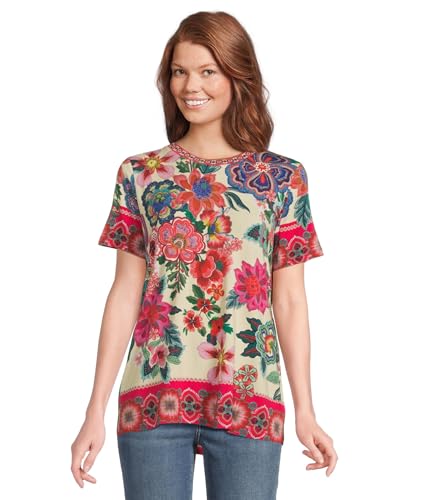 Johnny Was Women's The Janie Favorite Short Sleeve Crew Neck Tee-Kal