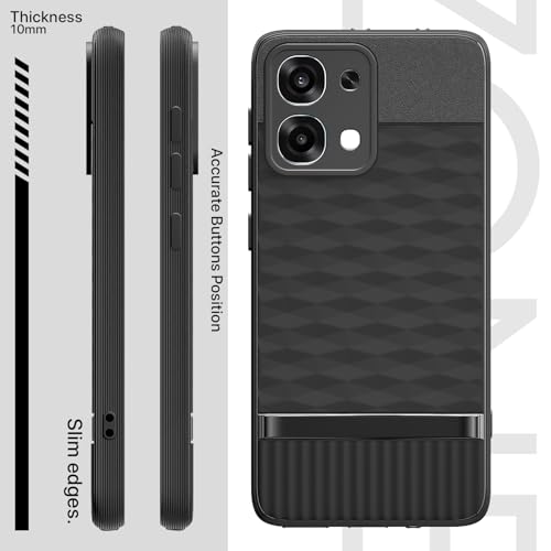 Image of Pikkme Back Cover for Oppo F31 5G / Oppo F33 5G Soft Grip 3D Hexa Cube Texture Silicone Bumper Case (Black)