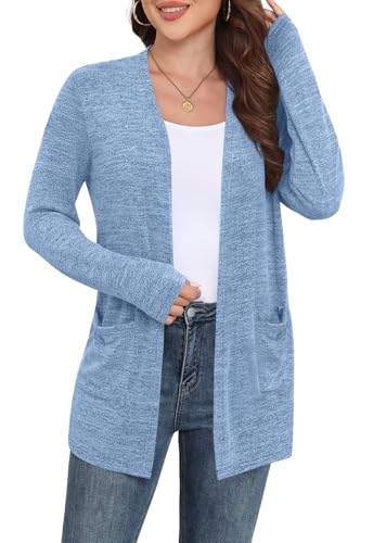Image of Yincro Womens Lightweight Cardigan Long Sleeve Open Front Casual Sweater Cardigans with Pockets